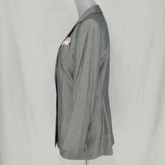 Kasper ASL Jacket Womens 10 Gray Shimmer Fitted Blazer Lined Office Career - Picture 13 of 14